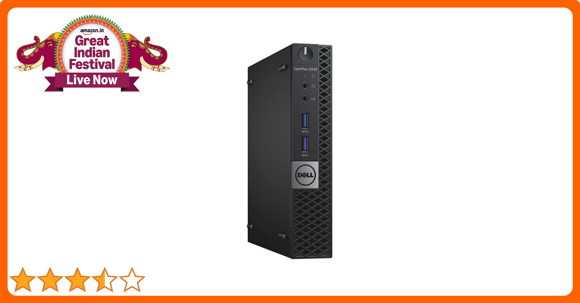 Refurbished) DELL OPTIPLEX 3040 i3-6100T Tiny Desktop (Core